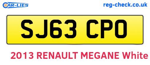 SJ63CPO are the vehicle registration plates.