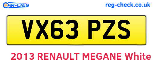 VX63PZS are the vehicle registration plates.