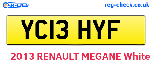 YC13HYF are the vehicle registration plates.