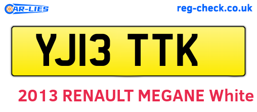 YJ13TTK are the vehicle registration plates.