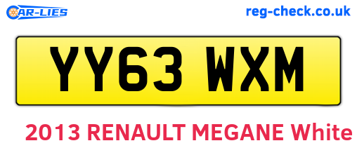 YY63WXM are the vehicle registration plates.