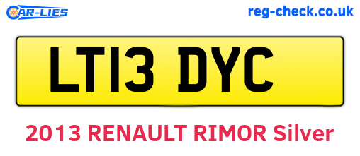 LT13DYC are the vehicle registration plates.