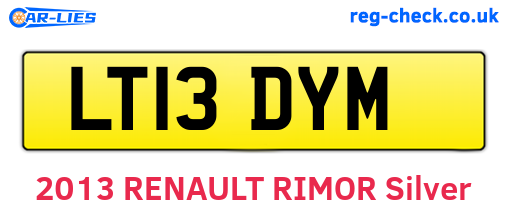 LT13DYM are the vehicle registration plates.