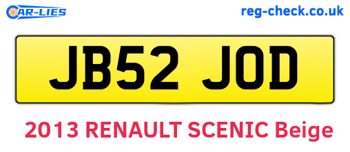 JB52JOD are the vehicle registration plates.