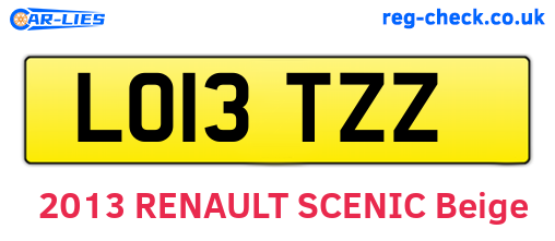LO13TZZ are the vehicle registration plates.