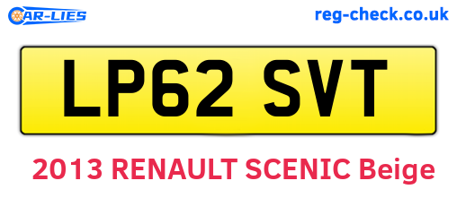 LP62SVT are the vehicle registration plates.