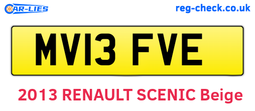 MV13FVE are the vehicle registration plates.