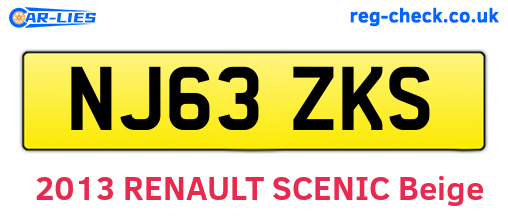 NJ63ZKS are the vehicle registration plates.
