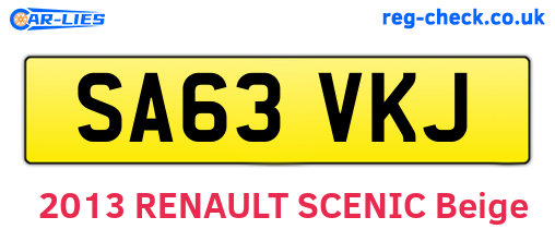 SA63VKJ are the vehicle registration plates.
