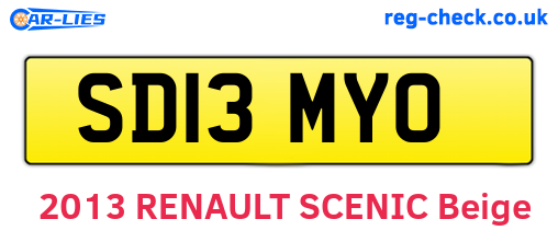 SD13MYO are the vehicle registration plates.