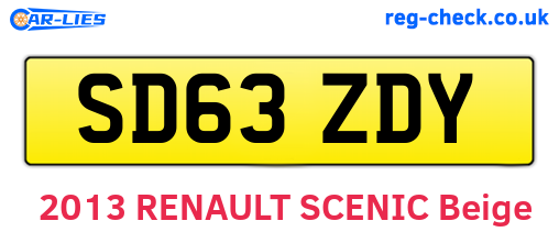 SD63ZDY are the vehicle registration plates.