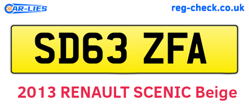 SD63ZFA are the vehicle registration plates.