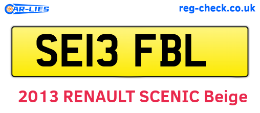SE13FBL are the vehicle registration plates.