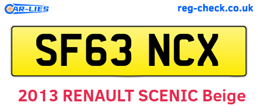 SF63NCX are the vehicle registration plates.