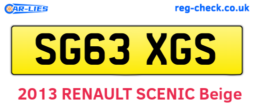 SG63XGS are the vehicle registration plates.
