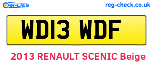 WD13WDF are the vehicle registration plates.