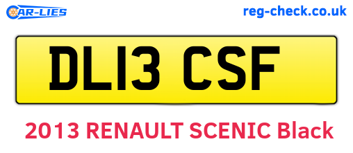 DL13CSF are the vehicle registration plates.