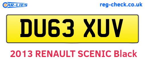 DU63XUV are the vehicle registration plates.