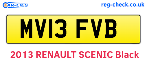 MV13FVB are the vehicle registration plates.