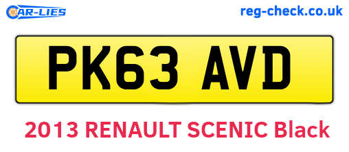 PK63AVD are the vehicle registration plates.
