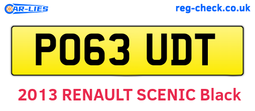 PO63UDT are the vehicle registration plates.