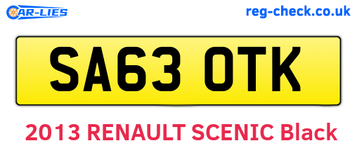 SA63OTK are the vehicle registration plates.