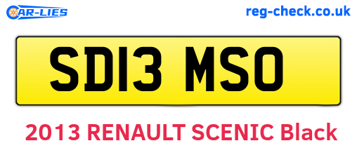 SD13MSO are the vehicle registration plates.