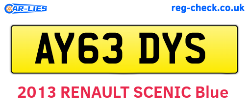 AY63DYS are the vehicle registration plates.