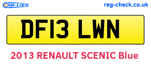 DF13LWN are the vehicle registration plates.