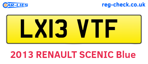 LX13VTF are the vehicle registration plates.