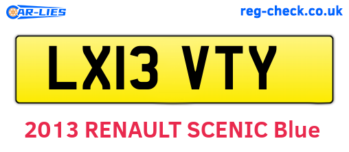 LX13VTY are the vehicle registration plates.