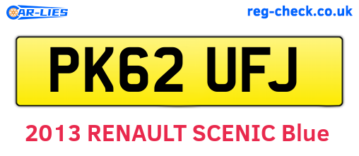 PK62UFJ are the vehicle registration plates.