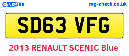 SD63VFG are the vehicle registration plates.