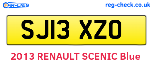 SJ13XZO are the vehicle registration plates.