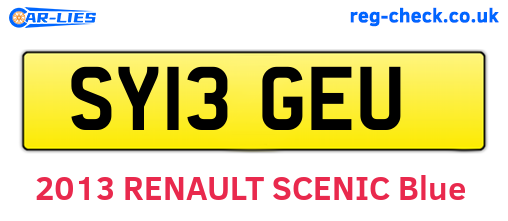 SY13GEU are the vehicle registration plates.