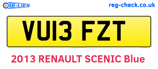 VU13FZT are the vehicle registration plates.