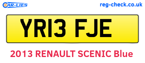 YR13FJE are the vehicle registration plates.