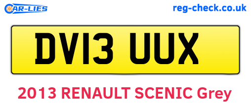DV13UUX are the vehicle registration plates.