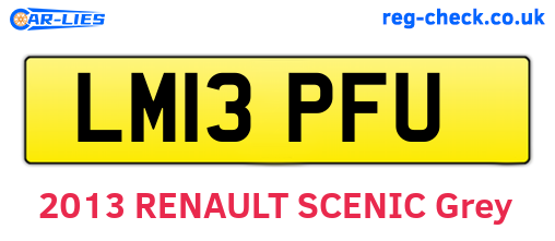 LM13PFU are the vehicle registration plates.