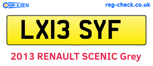 LX13SYF are the vehicle registration plates.