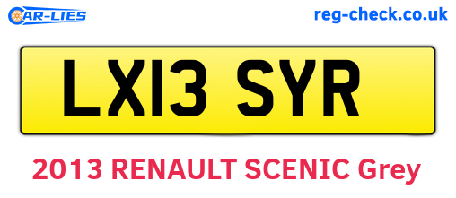 LX13SYR are the vehicle registration plates.