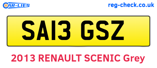 SA13GSZ are the vehicle registration plates.
