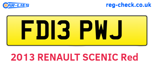 FD13PWJ are the vehicle registration plates.