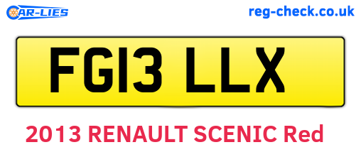 FG13LLX are the vehicle registration plates.
