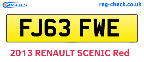 FJ63FWE are the vehicle registration plates.