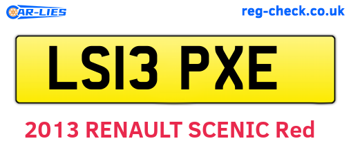LS13PXE are the vehicle registration plates.