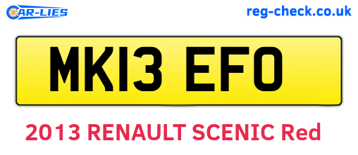 MK13EFO are the vehicle registration plates.