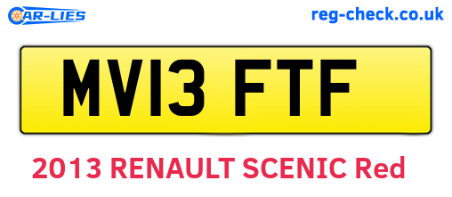 MV13FTF are the vehicle registration plates.