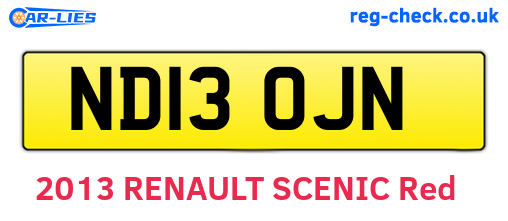ND13OJN are the vehicle registration plates.