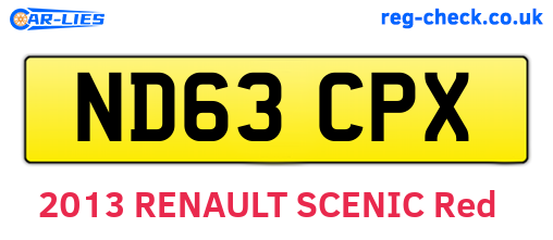 ND63CPX are the vehicle registration plates.